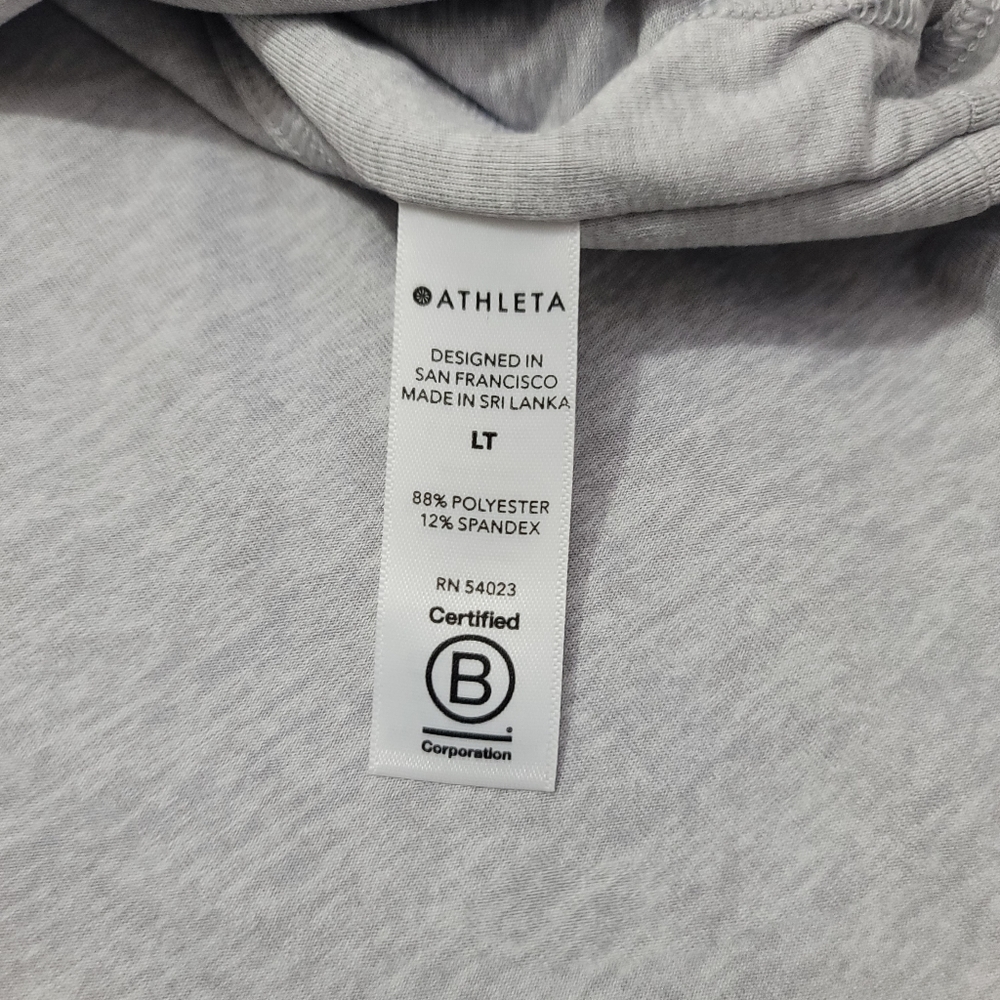 Athleta Uptempo Long Sleeve Thumbhole High-low Top Size LT Light Gray - Picture 13 of 14